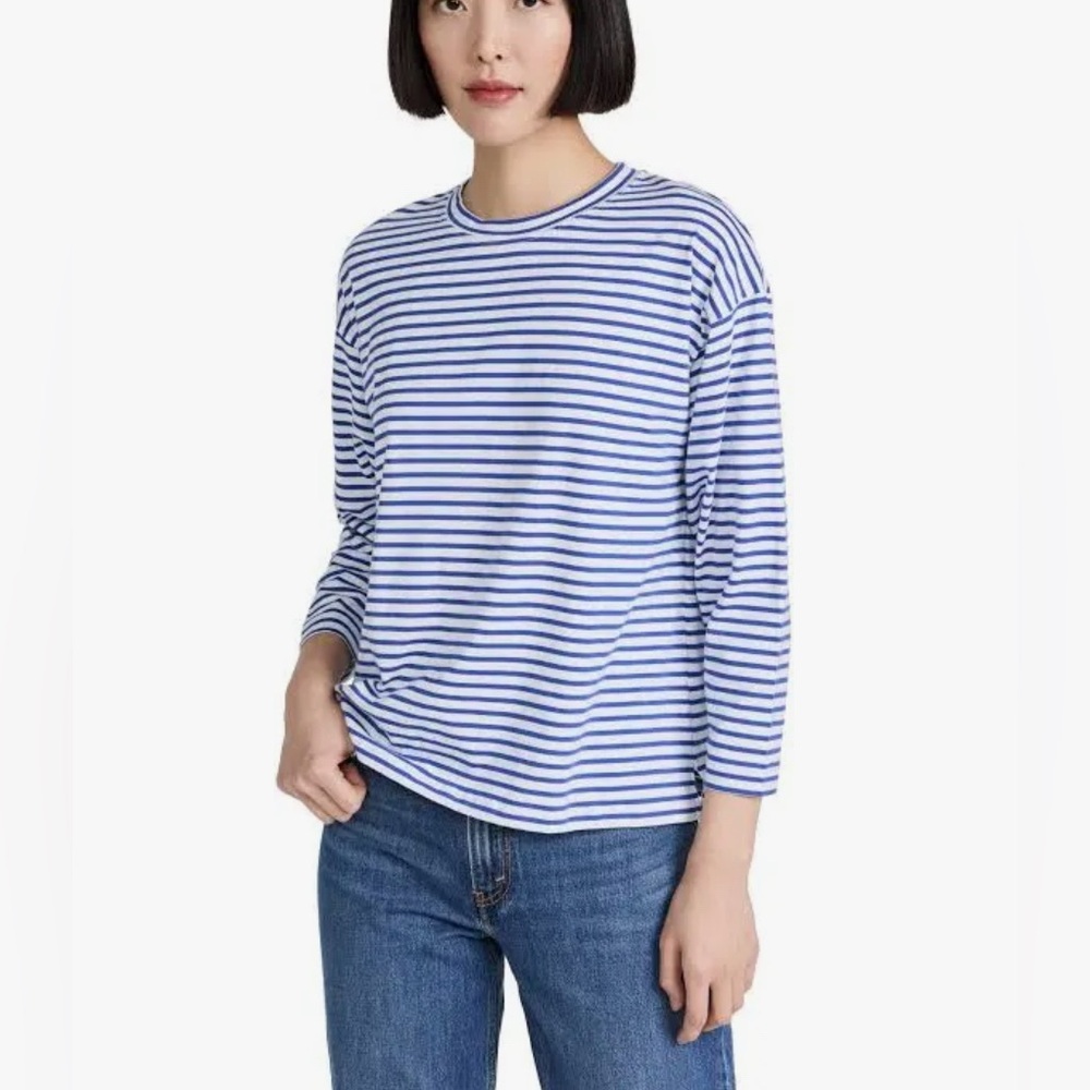 AYR Blue and White Striped Top